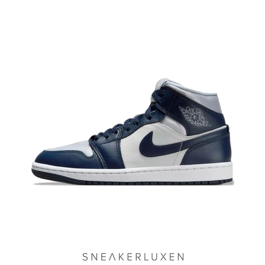 NİKE Air Jordan 1 Mid "Football Grey/White/Midnight Navy"